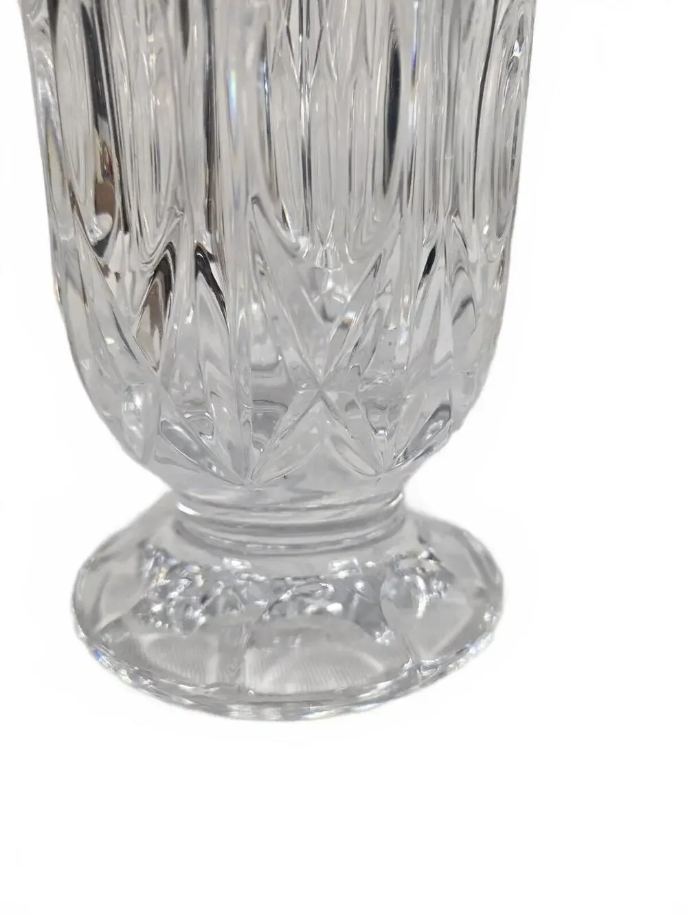 Vintage Cut Crystal Footed Vase 9.5